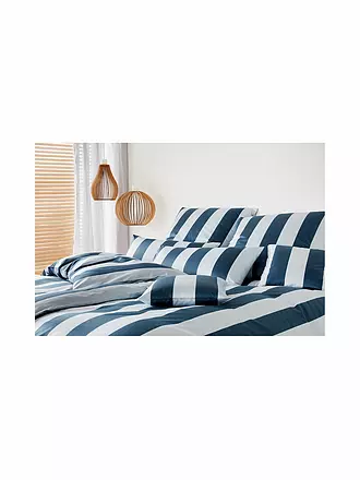 ELEGANTE | Satin-Bettwäsche 70x90cm/140x200cm NIGHT STRIPE Blau | 